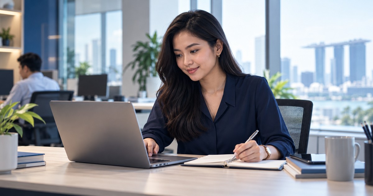An HR coordinator checking interview arrangements before sending confirmation.
