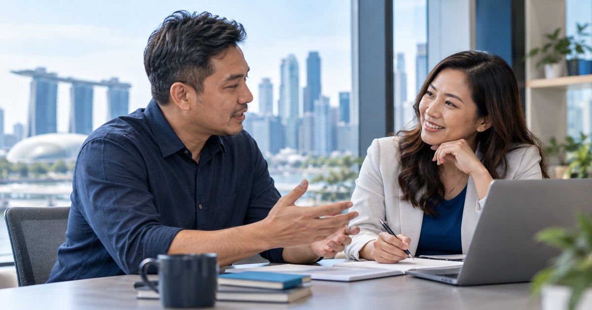 Mid-career change after 40 — illustrative workplace photograph